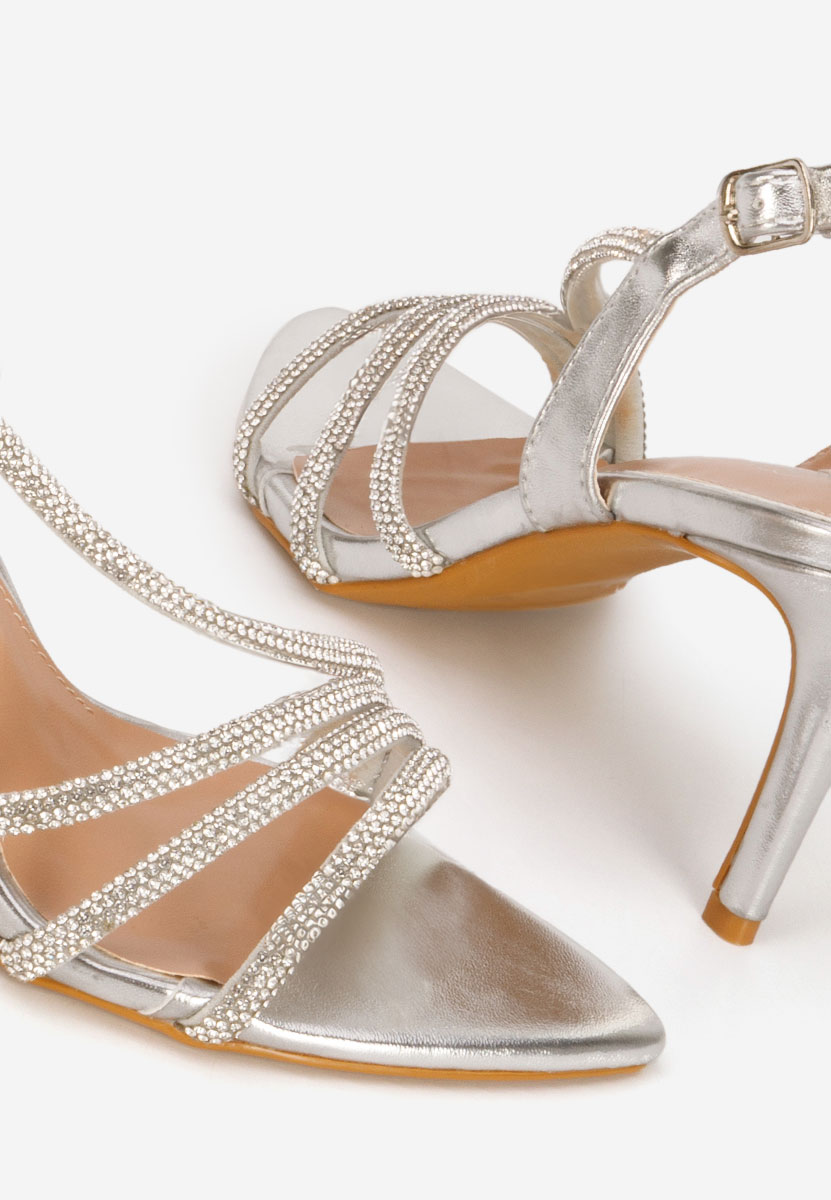 Ženske sandale elegantne Sorinia srebrno