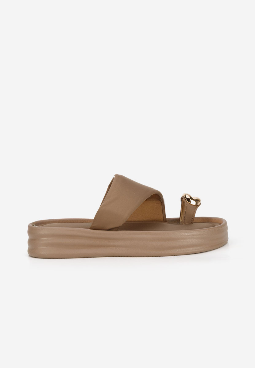 Papuče s platformom Alezzia kaki