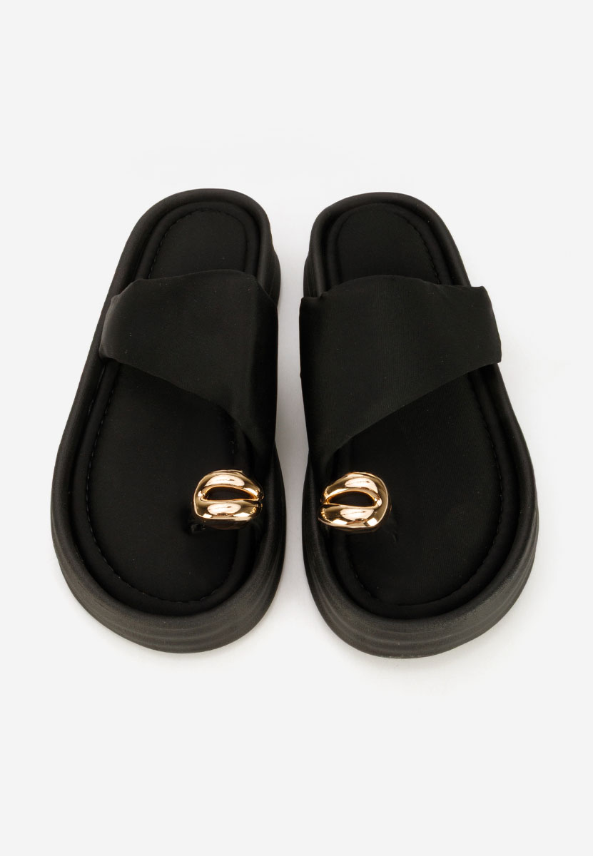 Papuče s platformom Alezzia crno