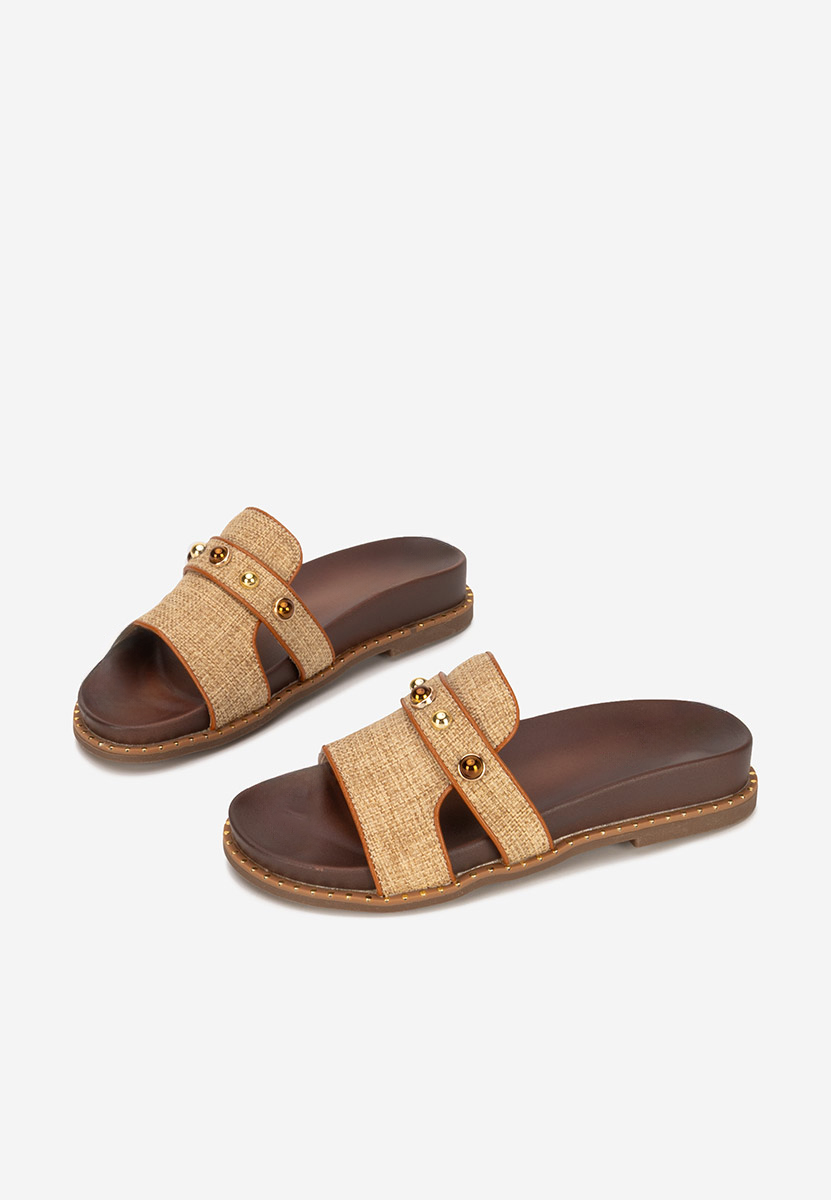 Papuče cu talpa inalta Raniella kaki