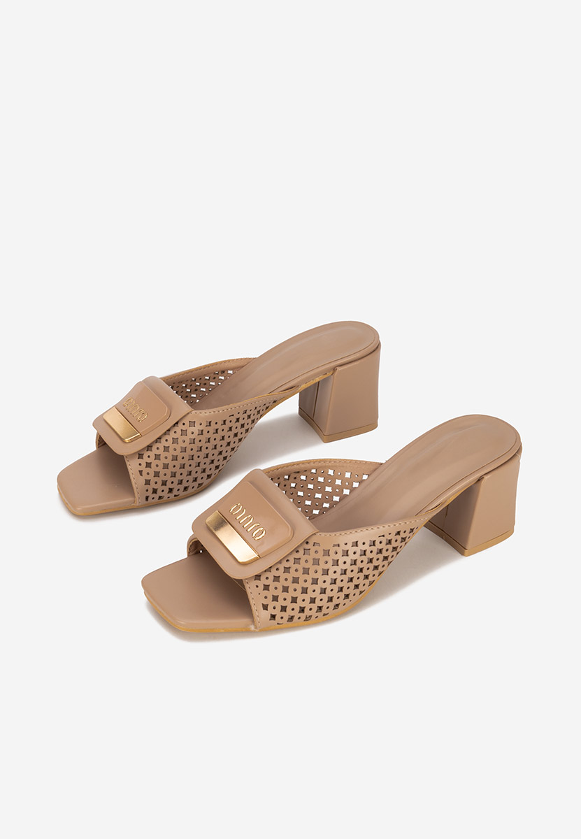 Papuče na petu Carmenia kaki