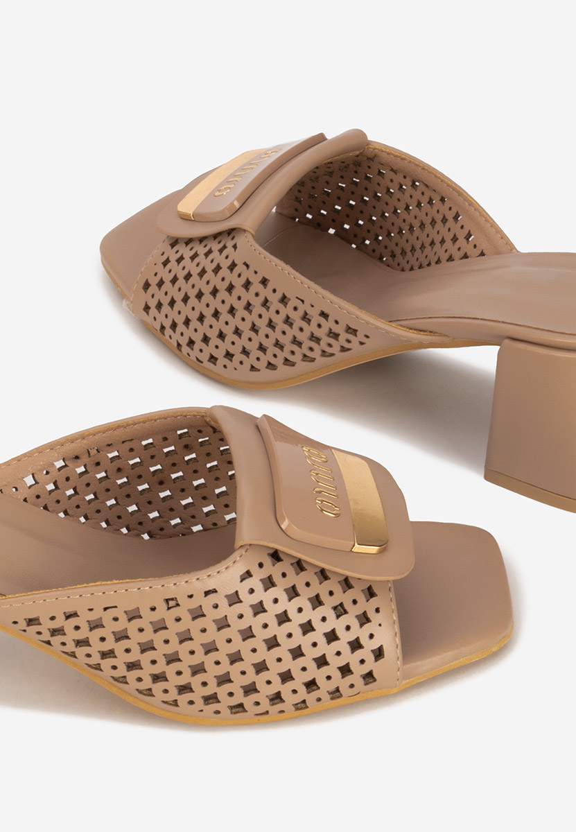 Papuče na petu Carmenia kaki