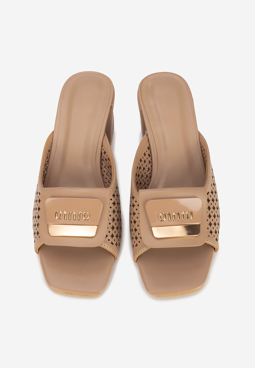Papuče na petu Carmenia kaki