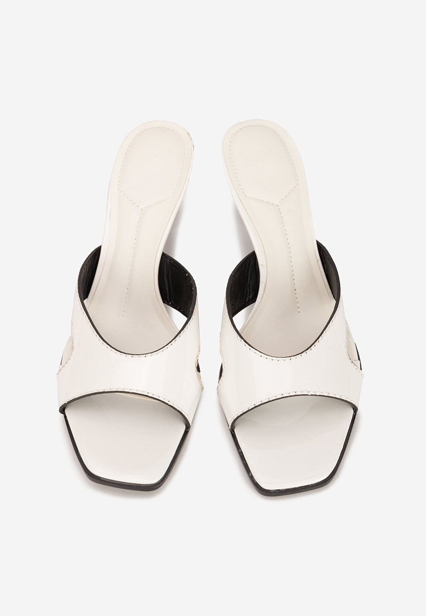 Papuče na petu Zinadia bijele