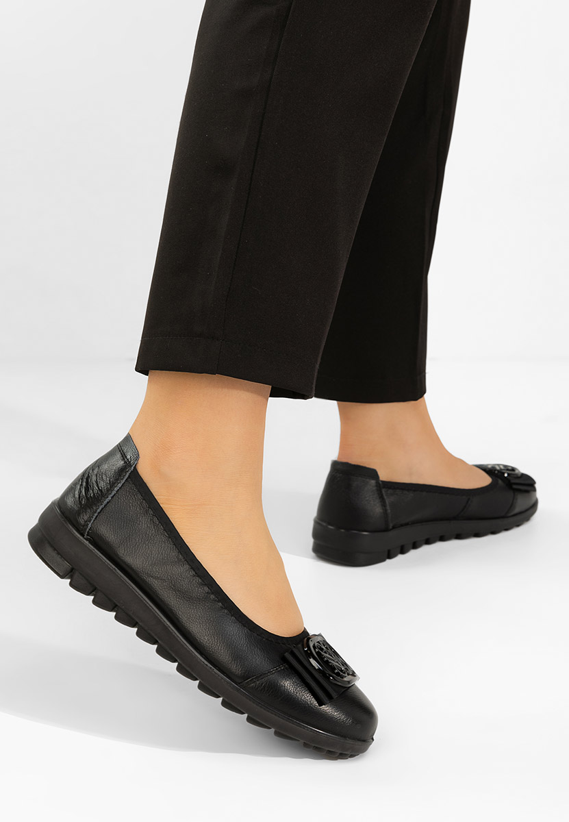 Balerinke od prirodne kože Demarisa crno