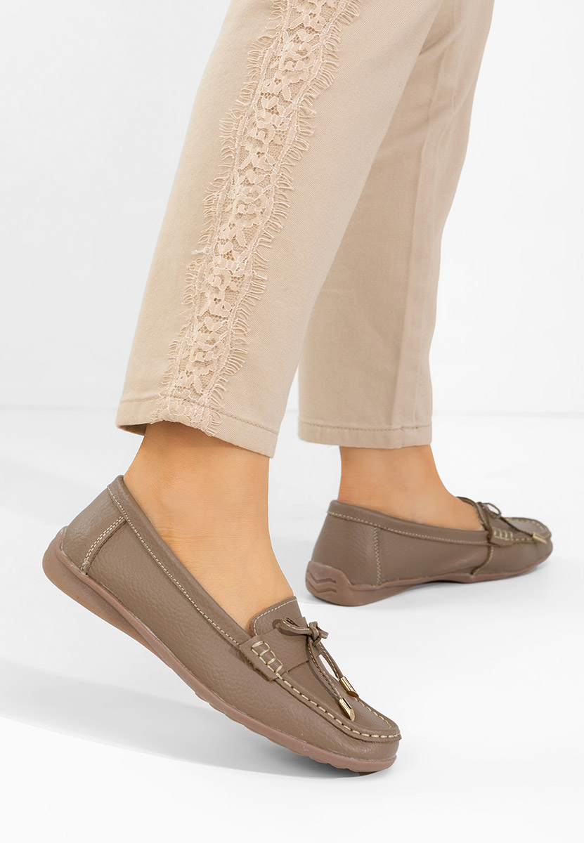 Mokasinke od prirodne kože Nemesia kaki