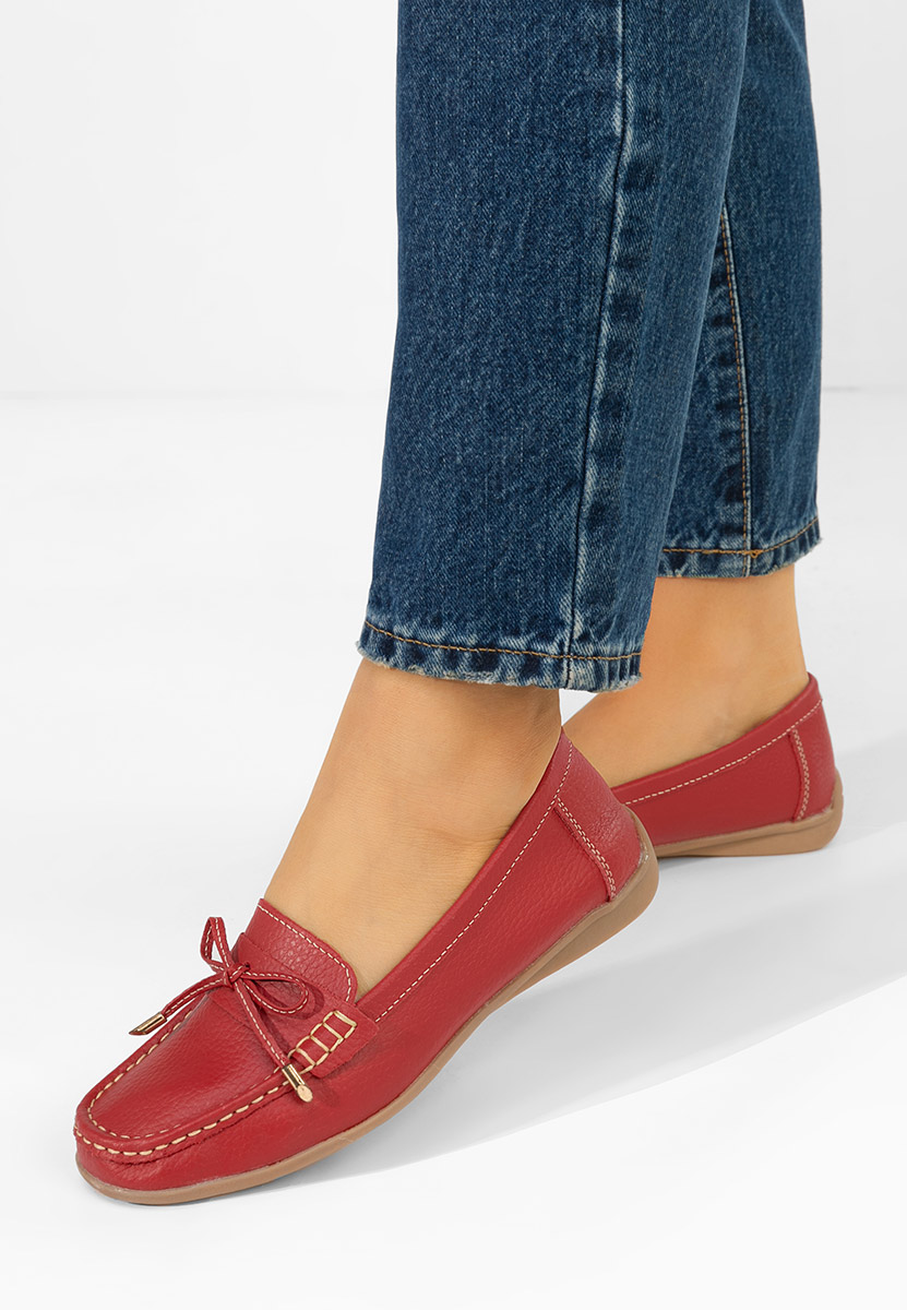 Mokasinke od prirodne kože Nemesia crveno