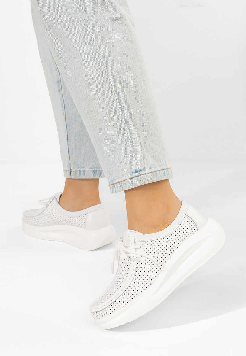 Mokasinke od prirodne kože Eveliana bijele