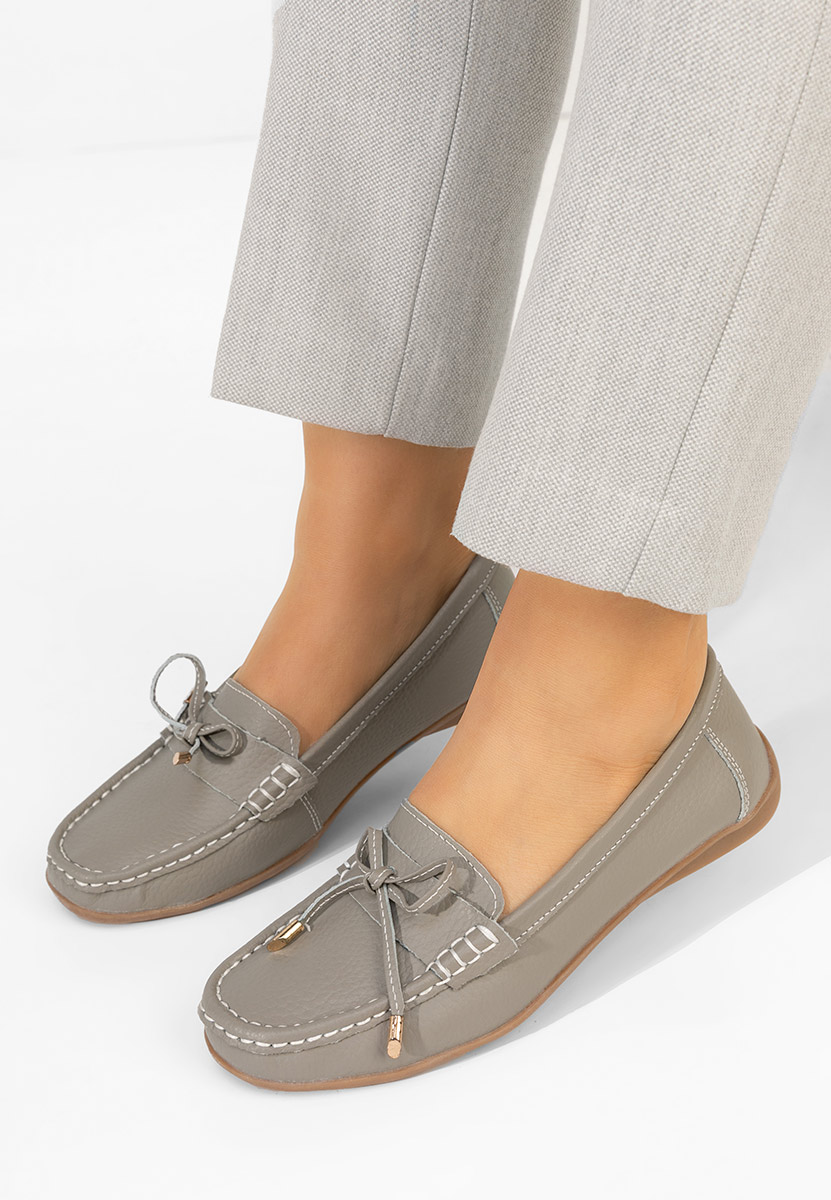 Mokasinke od prirodne kože Nemesia sivo