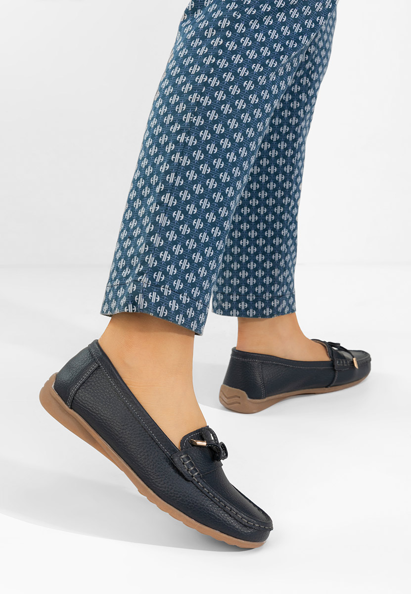 Mokasinke od prirodne kože Nemesia plavo navy