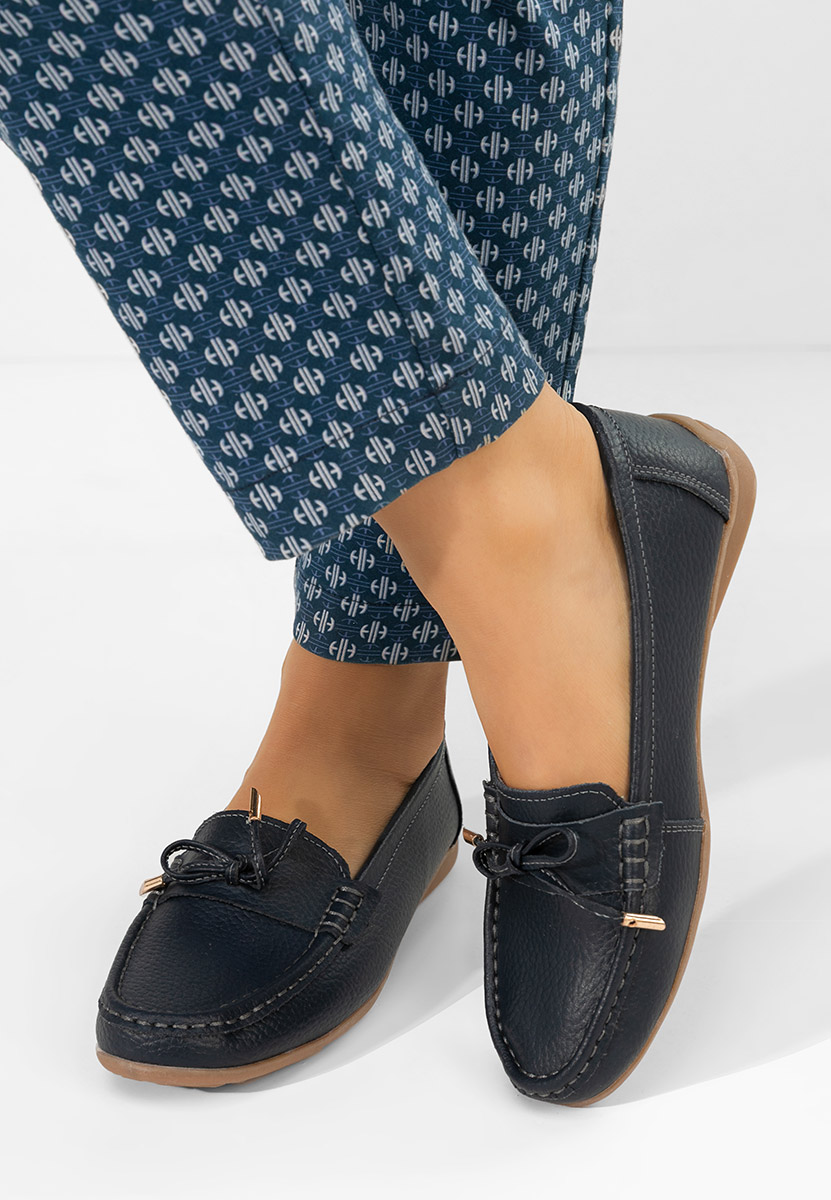 Mokasinke od prirodne kože Nemesia plavo navy