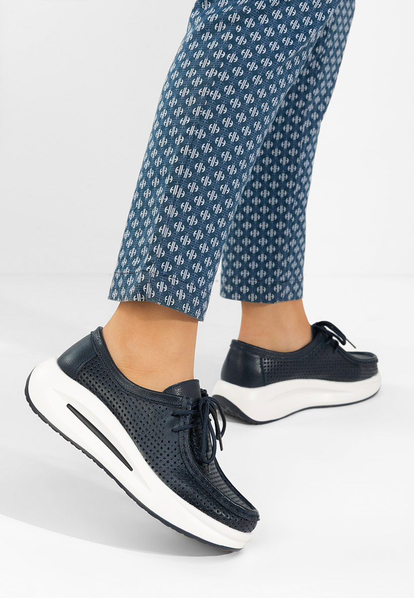 Mokasinke od prirodne kože Eveliana plavo navy