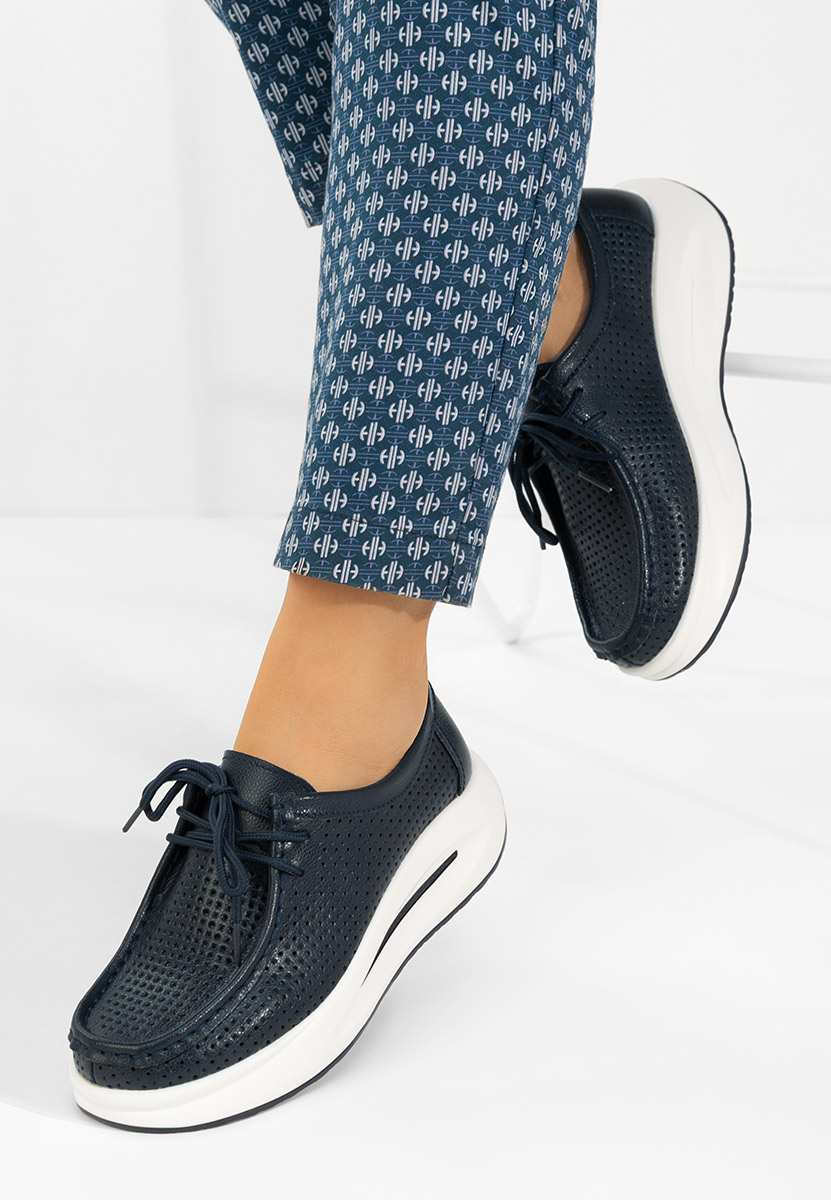 Mokasinke od prirodne kože Eveliana plavo navy