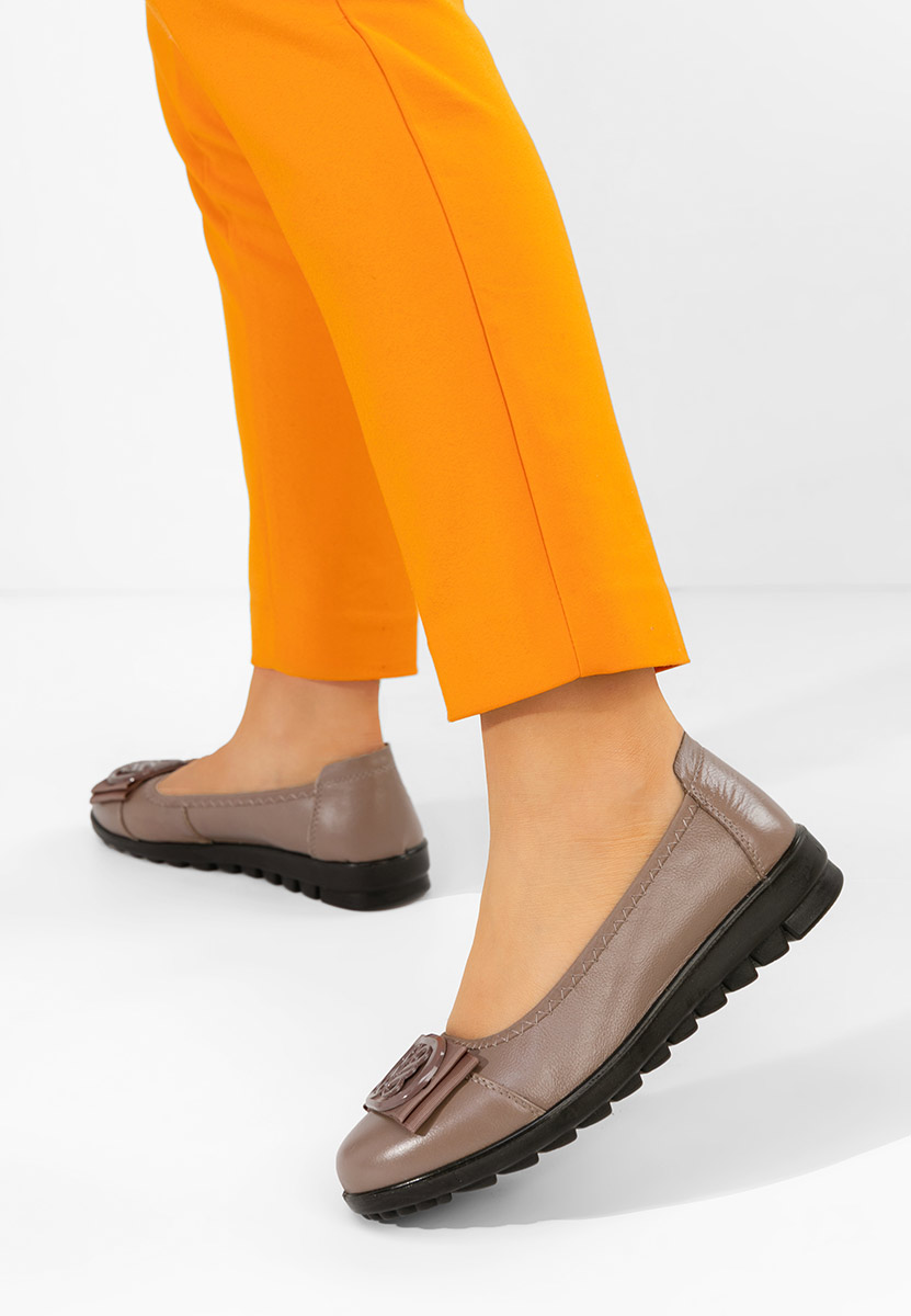 Balerinke od prirodne kože Demarisa V2 braon