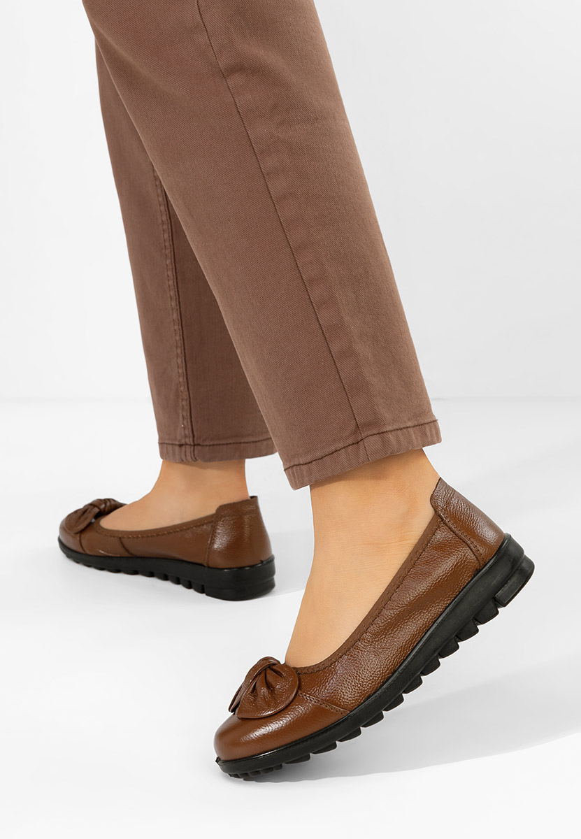 Balerinke od prirodne kože Giuliena braon