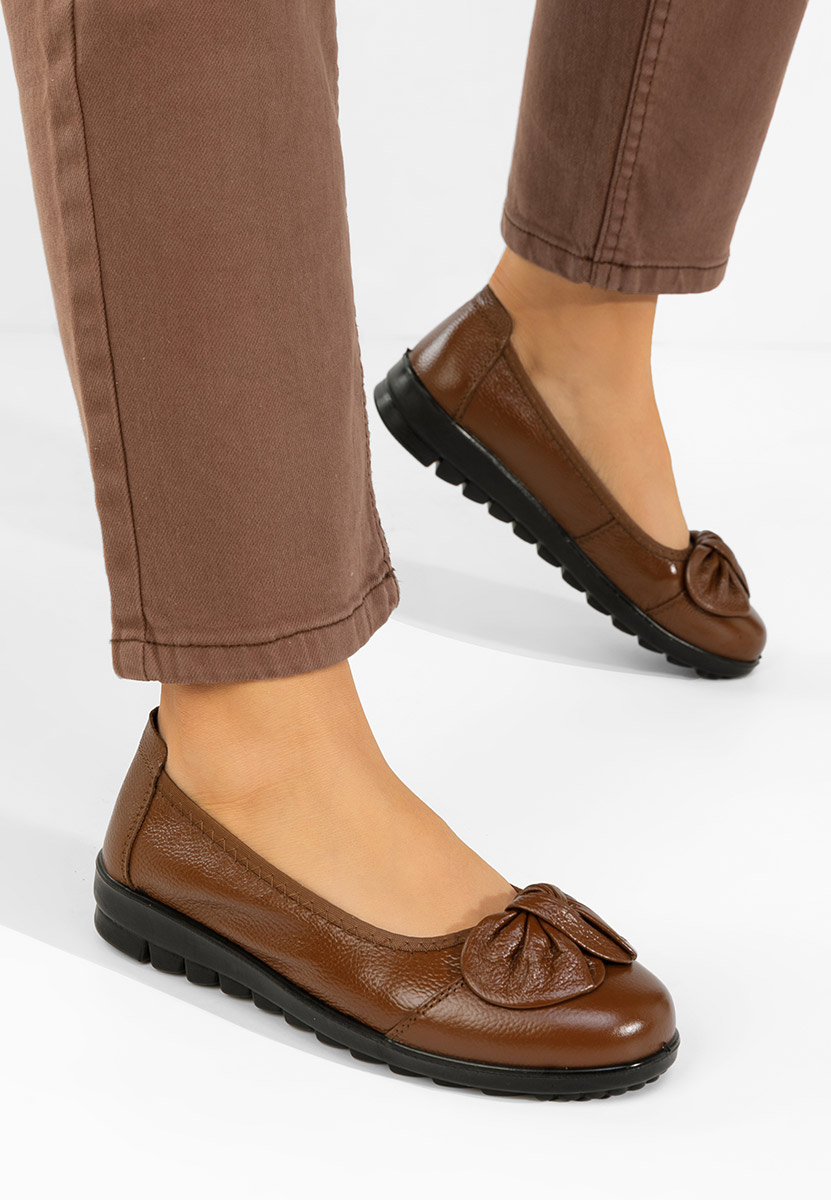 Balerinke od prirodne kože Giuliena braon