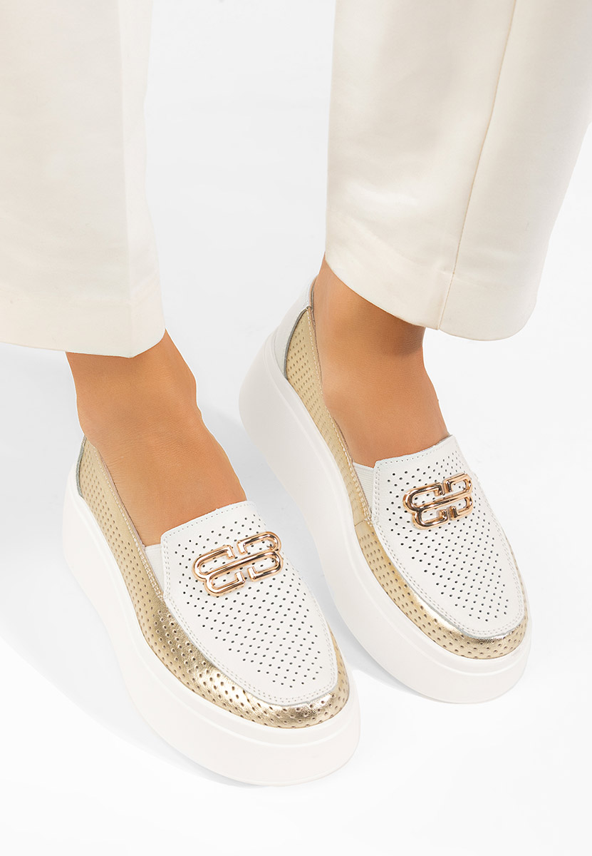 Mokasinke od prirodne kože Brinleya bijele