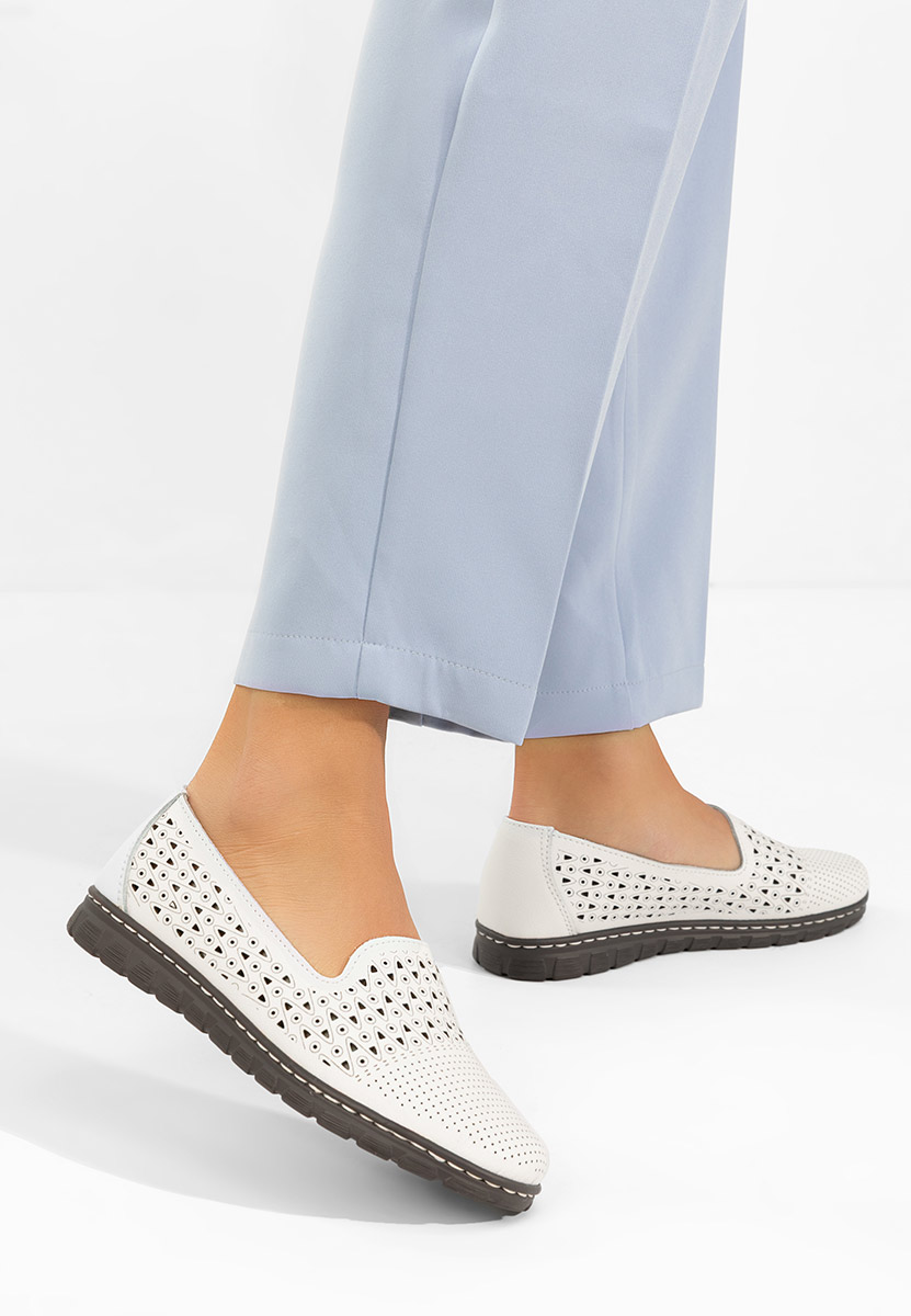 Balerinke od prirodne kože Kerensa bijele