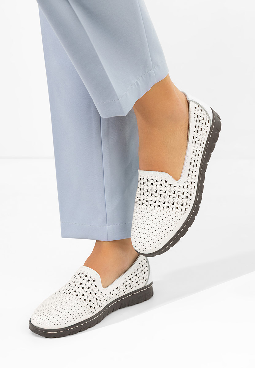 Balerinke od prirodne kože Kerensa bijele