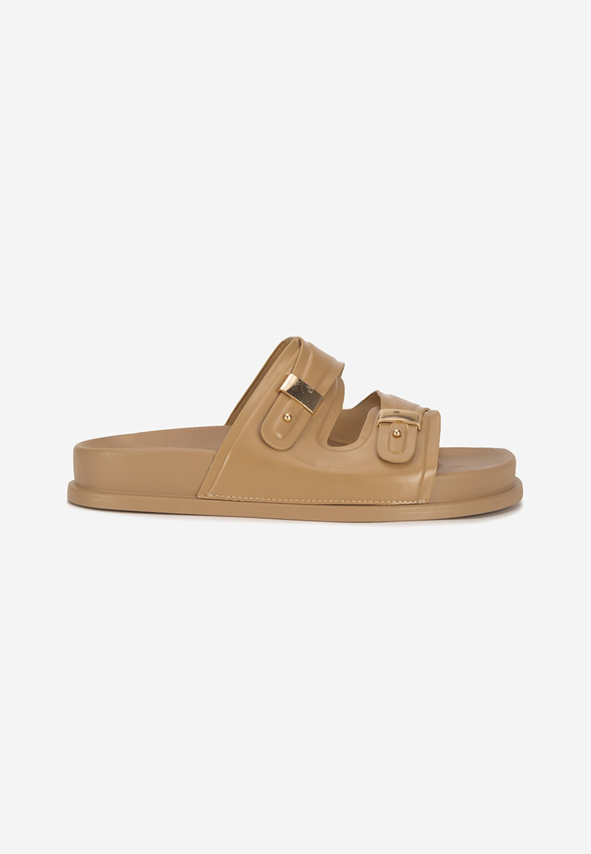 Papuče s platformom Carmenta kaki