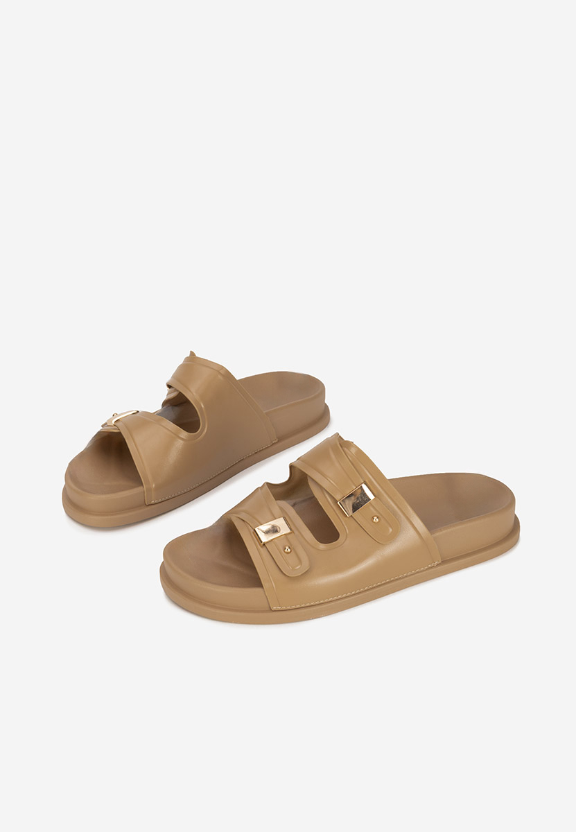 Papuče s platformom Carmenta kaki