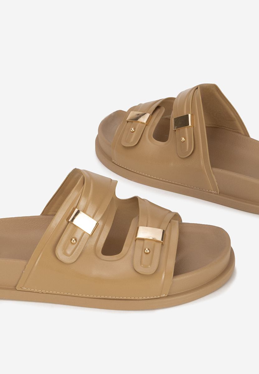 Papuče s platformom Carmenta kaki