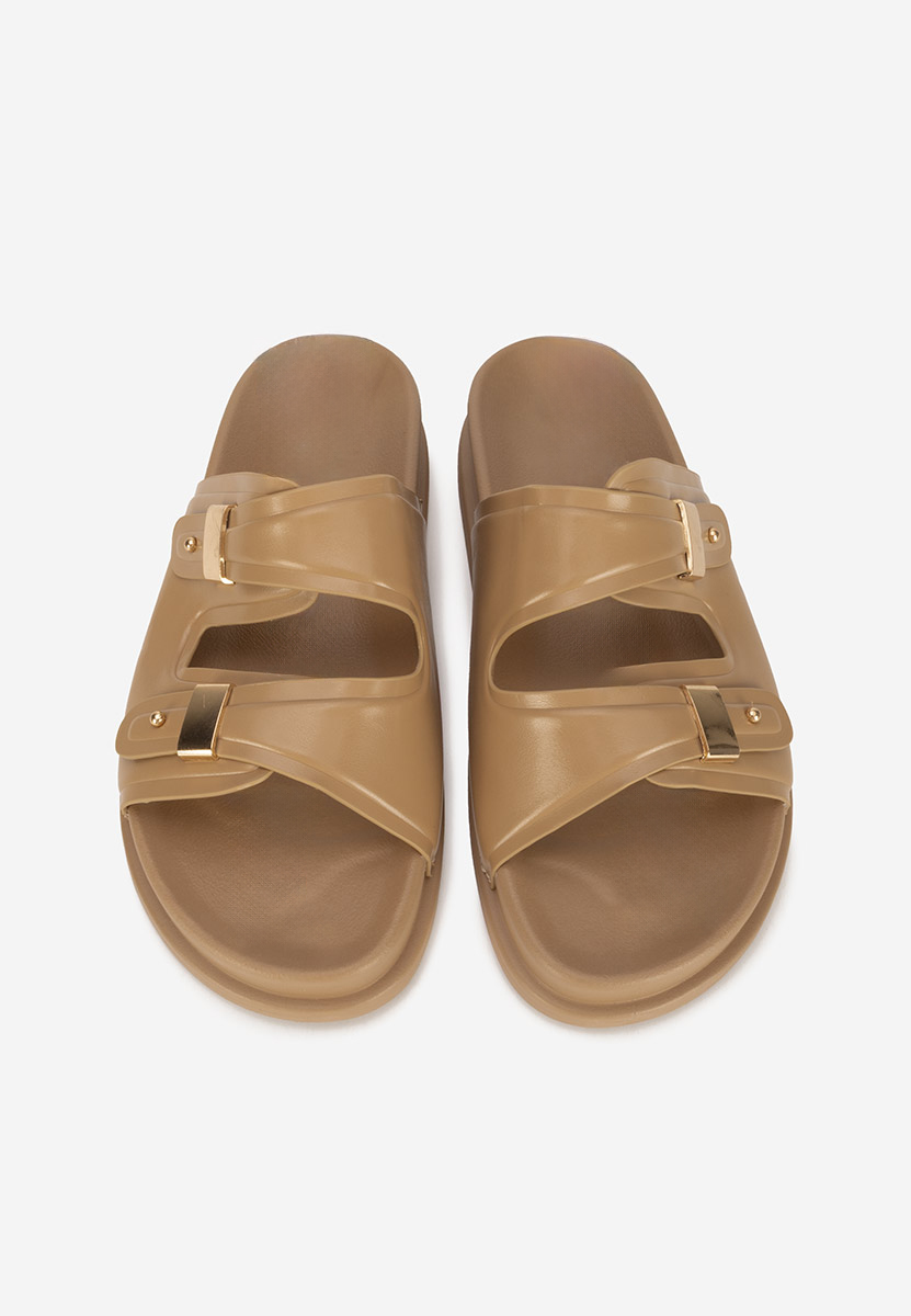 Papuče s platformom Carmenta kaki