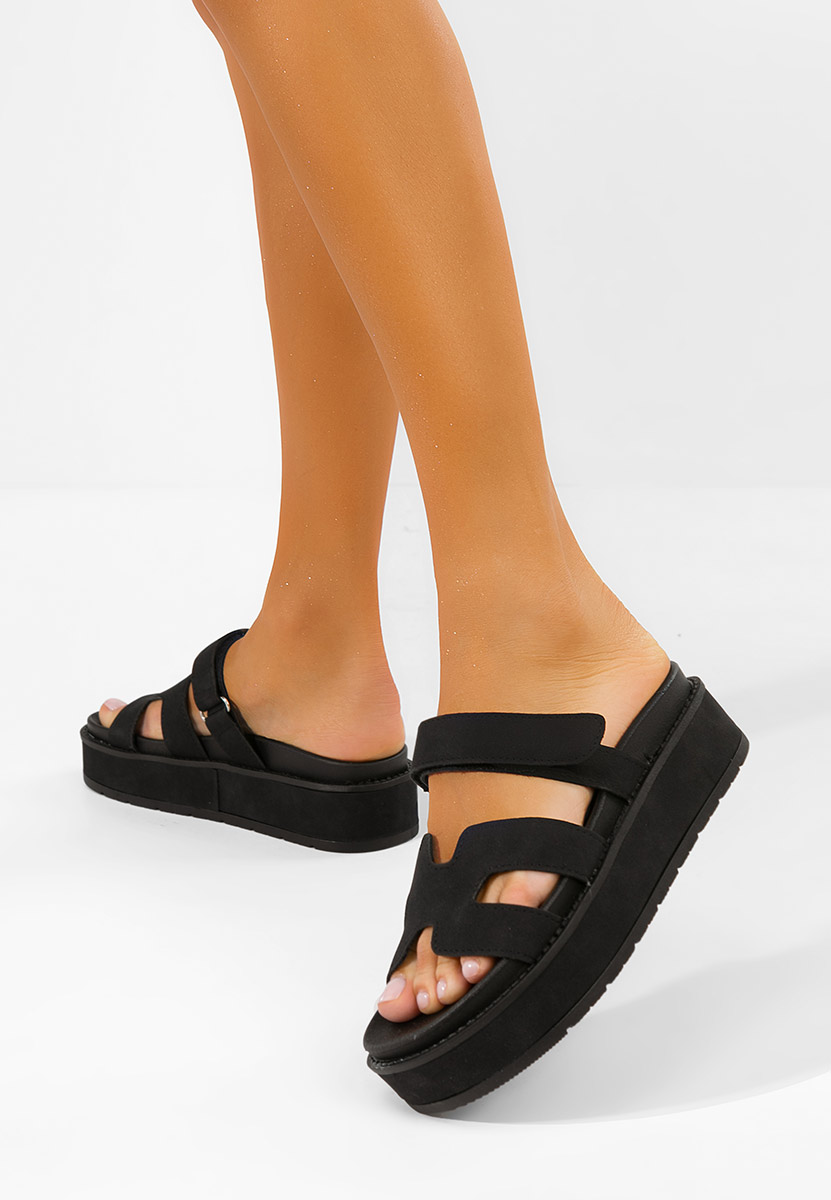 Papuče s platformom Versilia crno