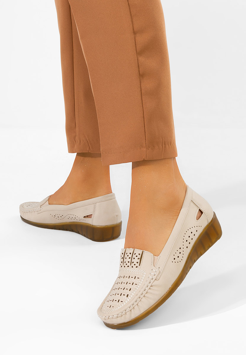 Ženske mokasinke Genovia bež