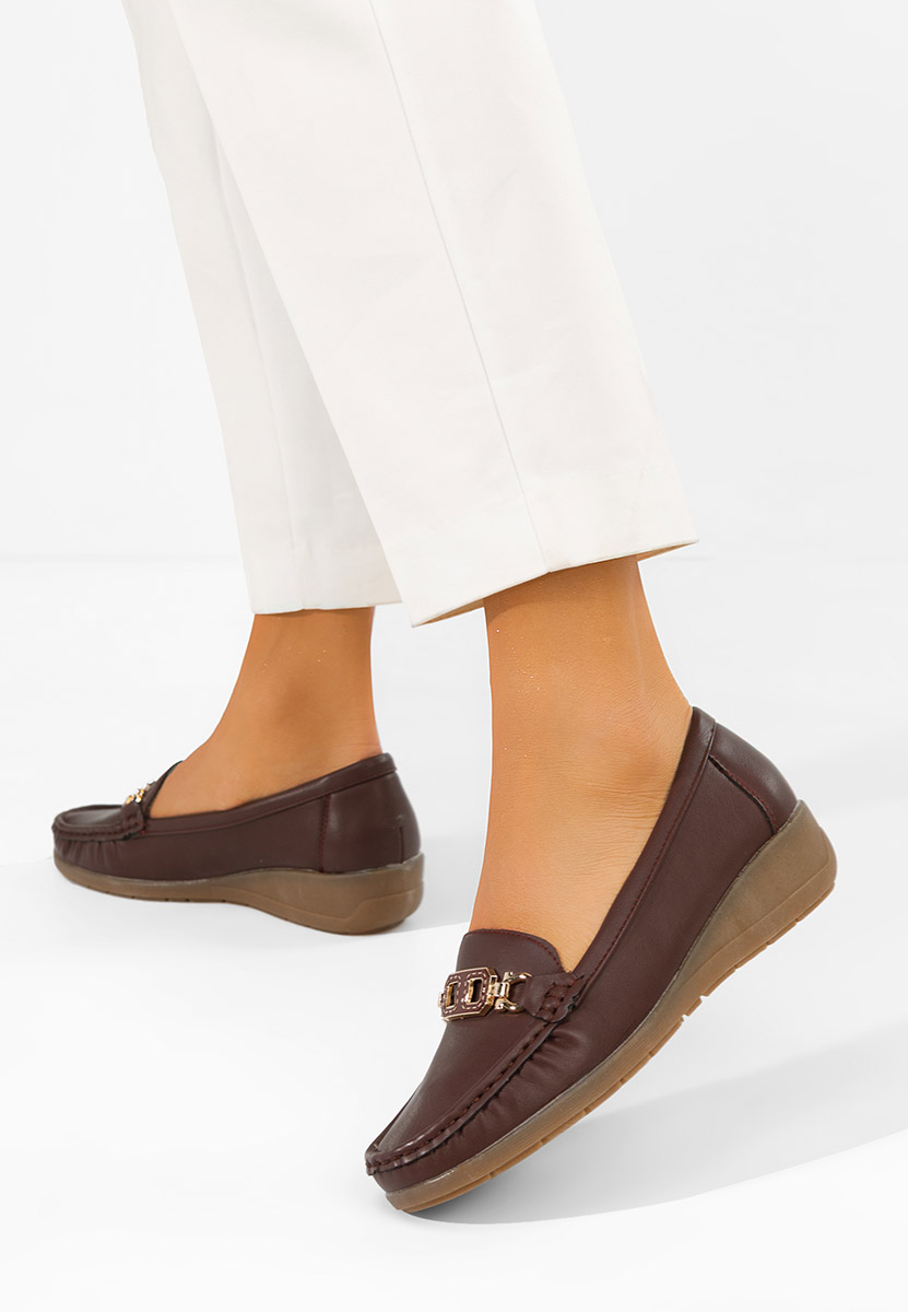 Ženske mokasinke Varalia vinsko crvena