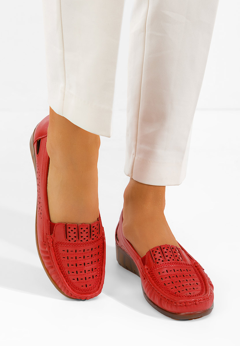 Ženske mokasinke Genovia crveno