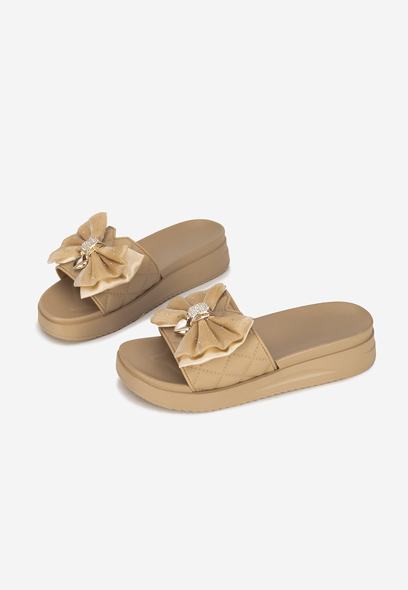 Papuče s platformom Karmelita kaki