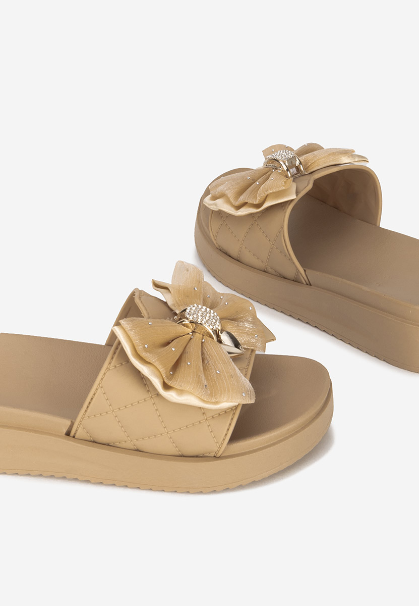 Papuče s platformom Karmelita kaki