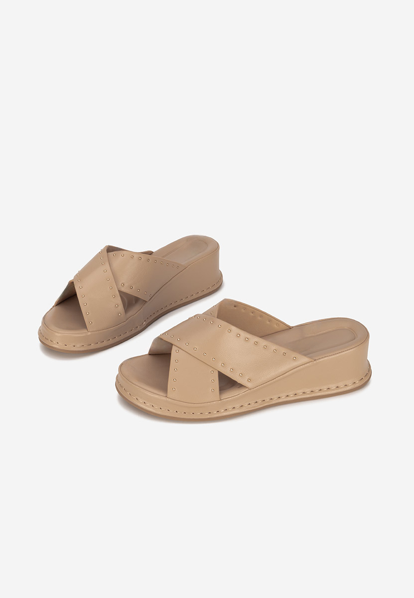 Papuče s platformom Hannia kaki