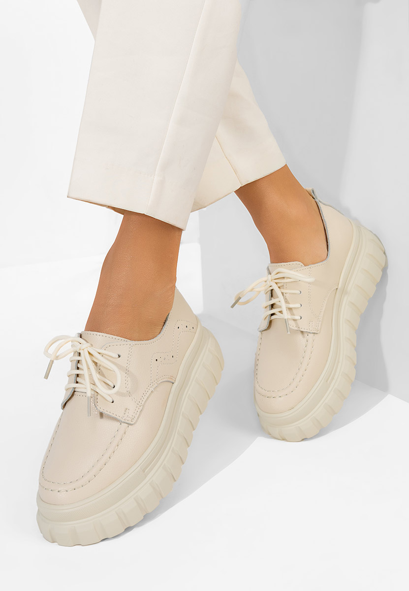 Mokasinke od prirodne kože Camya bež