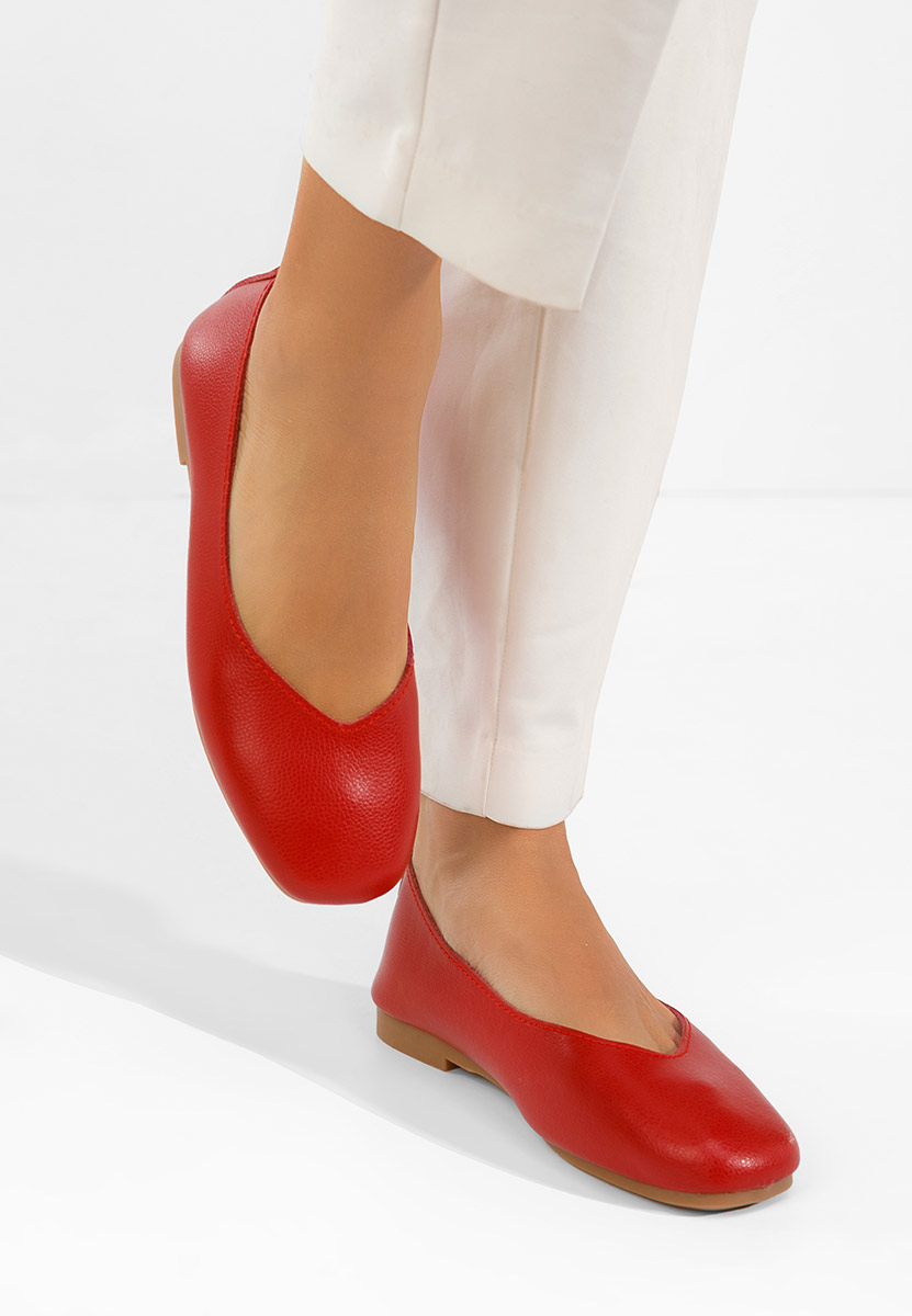 Balerinke od prirodne kože Gabiela crveno