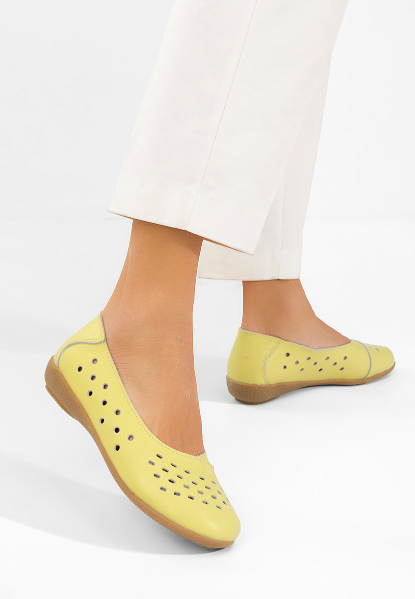Balerinke od prirodne kože Andeia Žuto