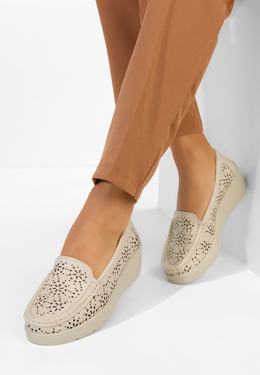 Mokasinke od prirodne kože Ysaia bež