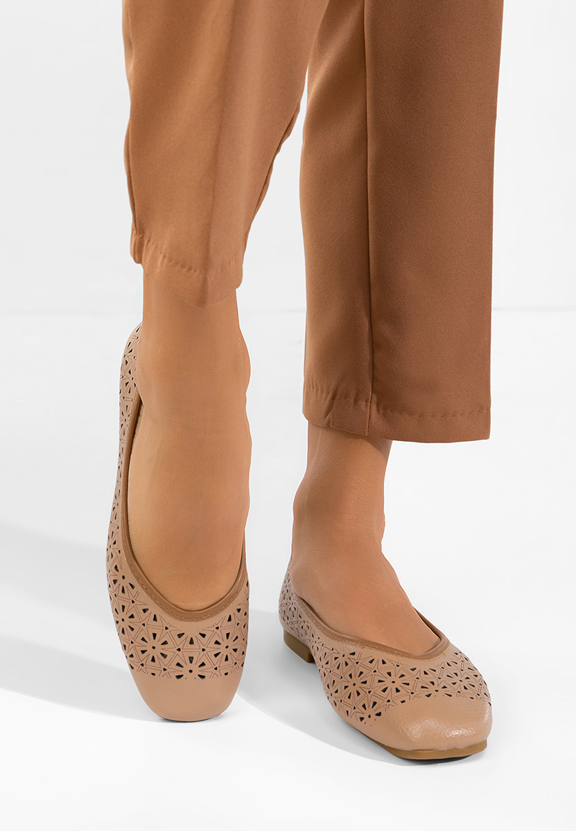 Balerinke od prirodne kože Verioma V2 bež