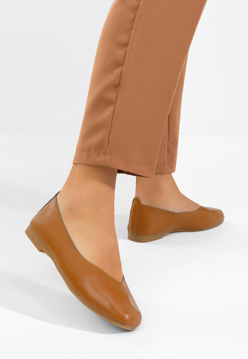 Balerinke od prirodne kože Gabiela braon