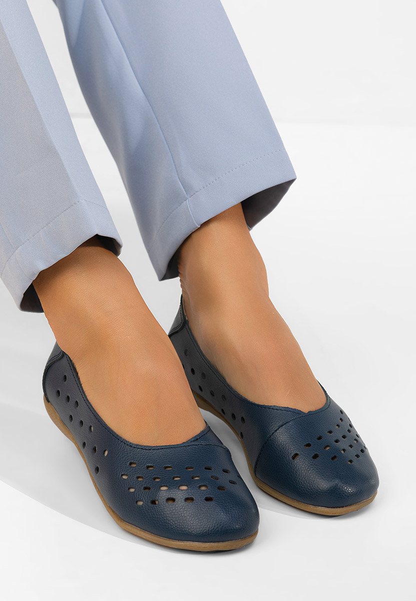 Balerinke od prirodne kože Andeia plavo navy