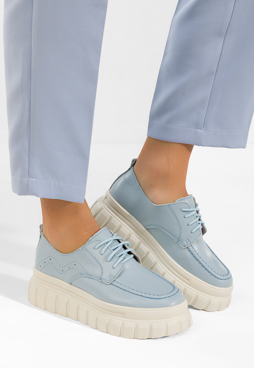 Mokasinke od prirodne kože Camya plavi