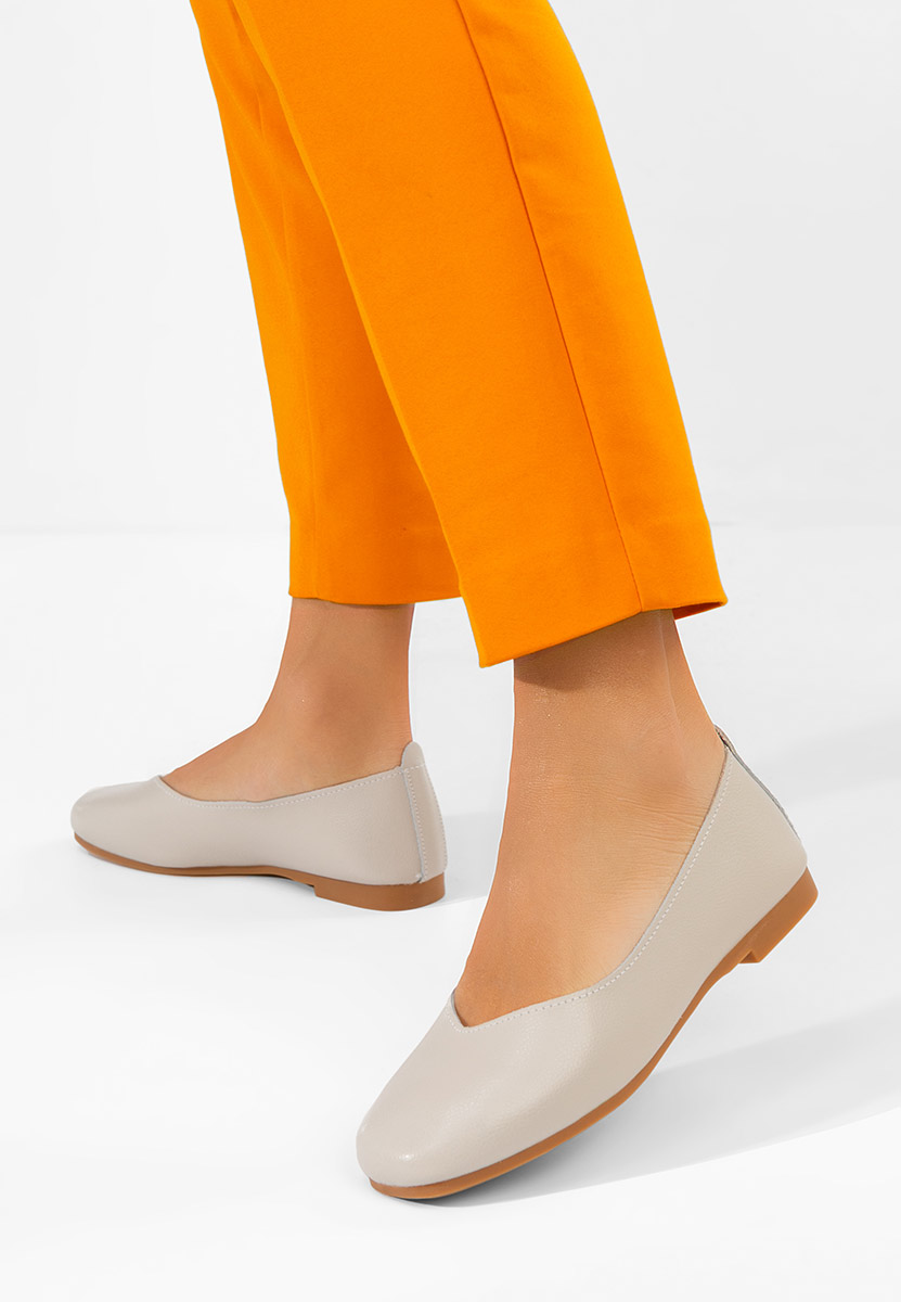 Balerinke od prirodne kože Gabiela bež