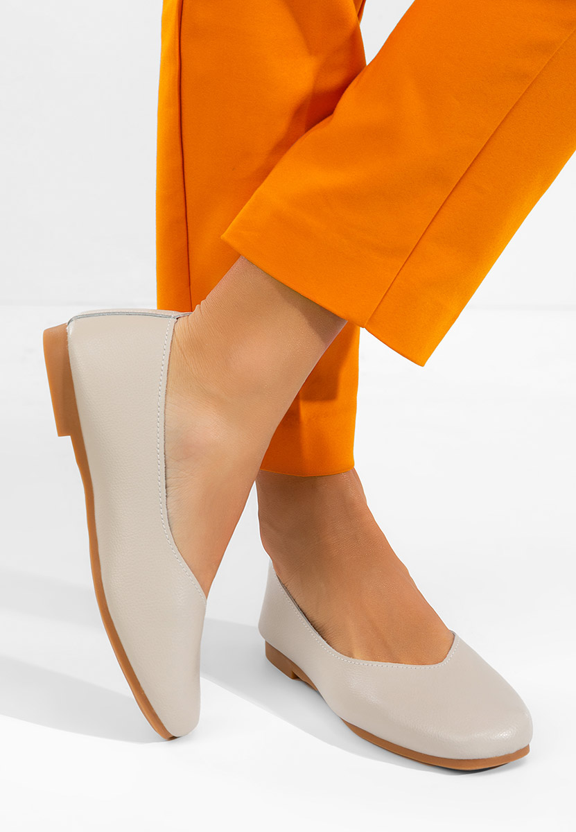 Balerinke od prirodne kože Gabiela bež