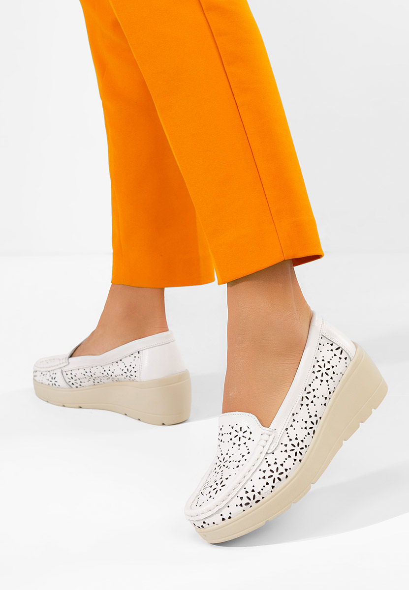 Mokasinke od prirodne kože Ysaia bijele