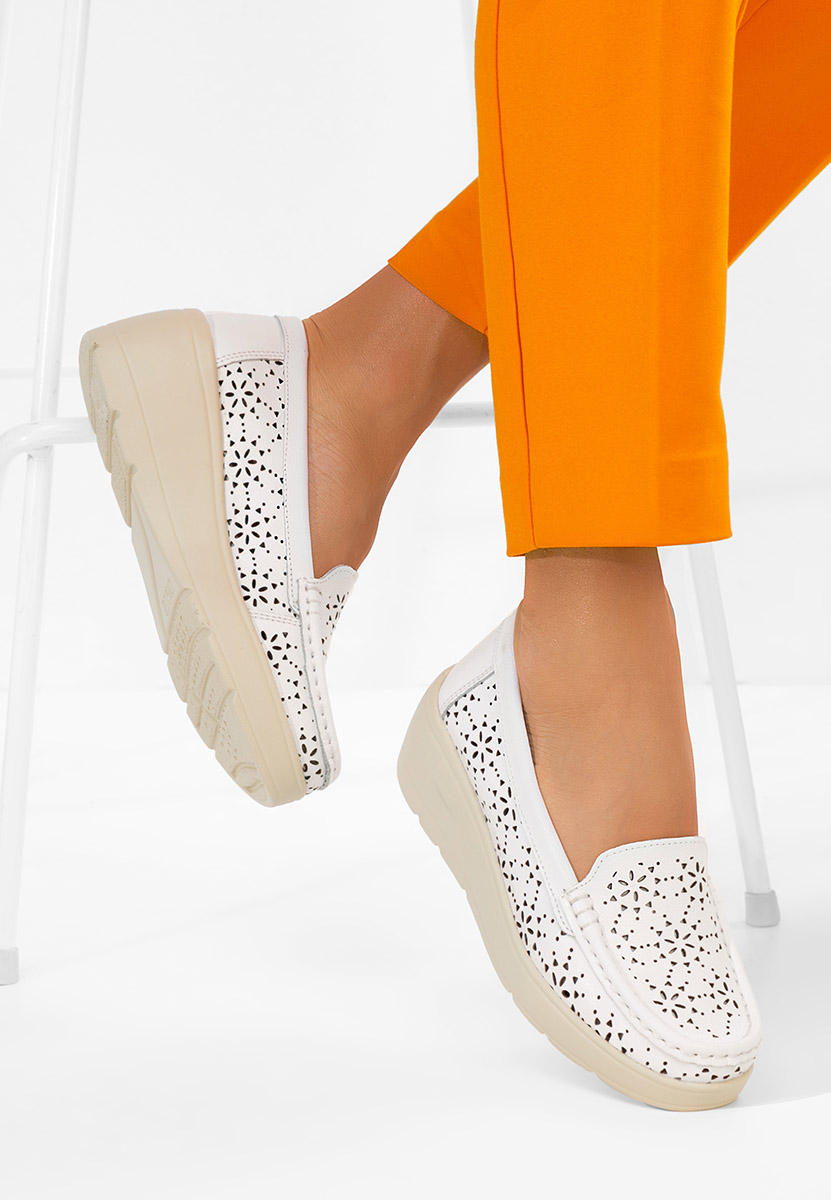 Mokasinke od prirodne kože Ysaia bijele