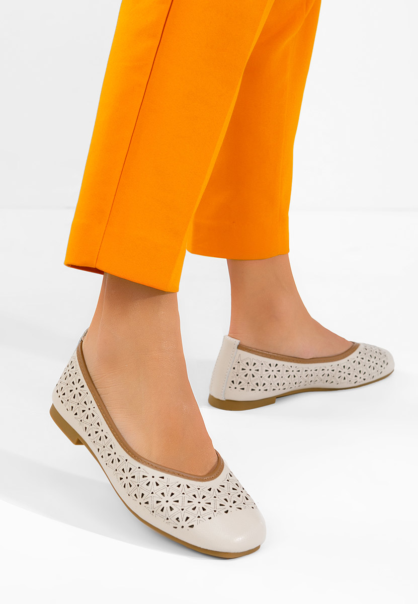 Balerinke od prirodne kože Verioma bež