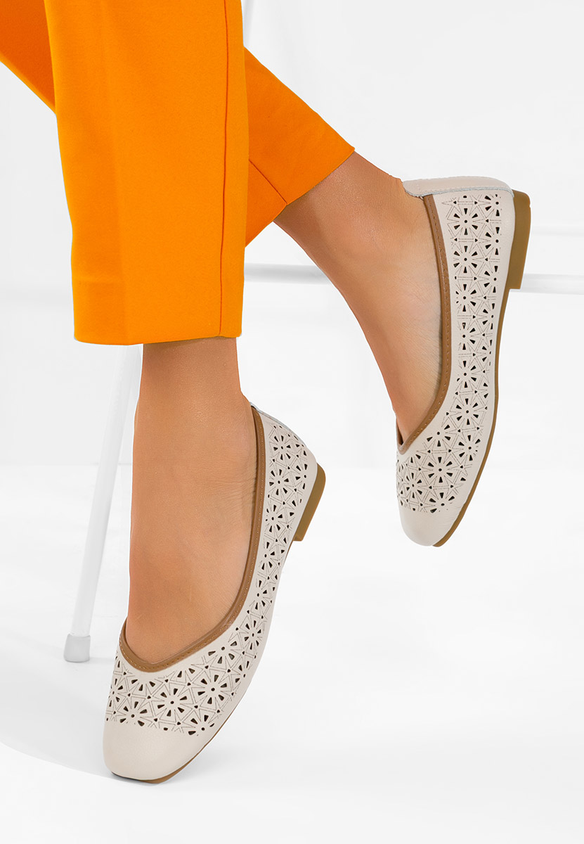 Balerinke od prirodne kože Verioma bež