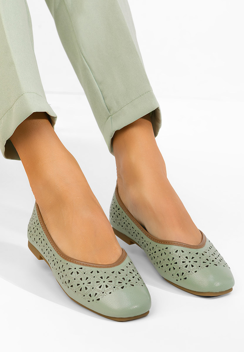 Balerinke od prirodne kože Verioma zeleno