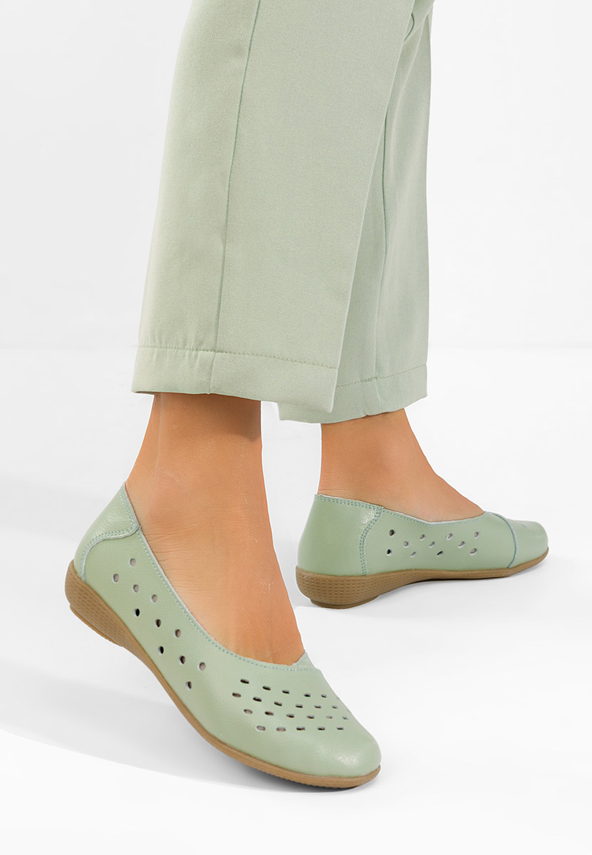 Balerinke od prirodne kože Andeia zeleno